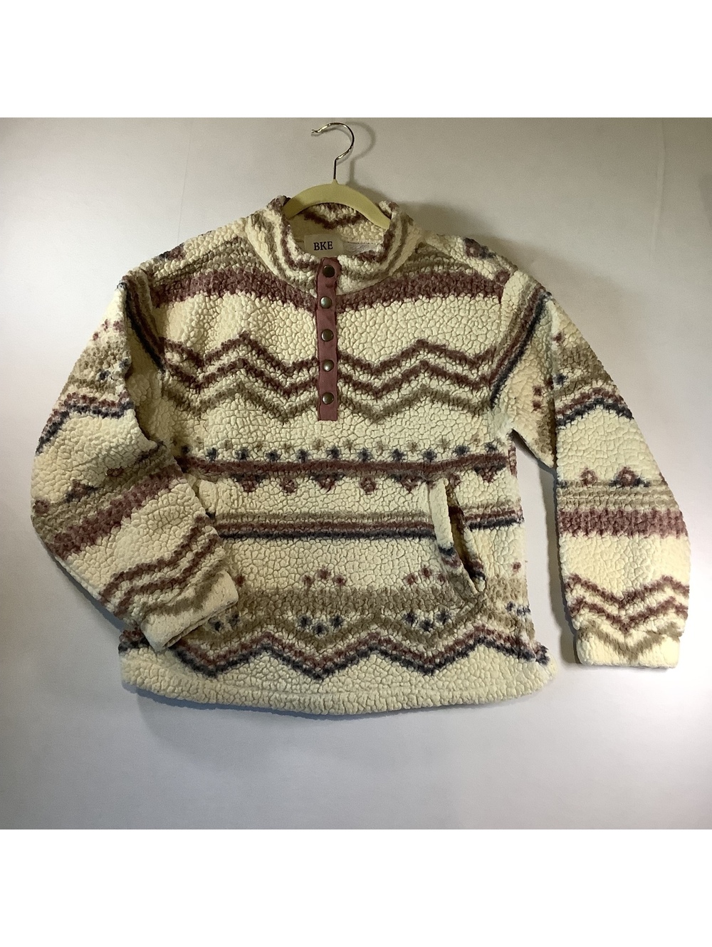 BKE Women's Cozy Fleece Pullover with Snap Button, size Small